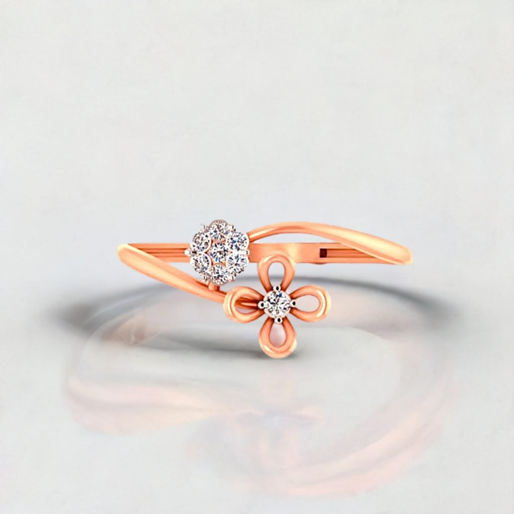 Blooming Tulip Diamond Finger Ring